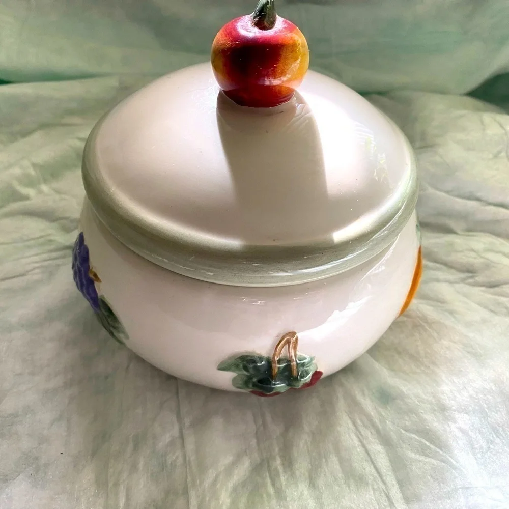 Farmhouse Vintage Style Fruits Ceramic Dish gently used.